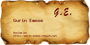 Gurin Emese névjegykártya